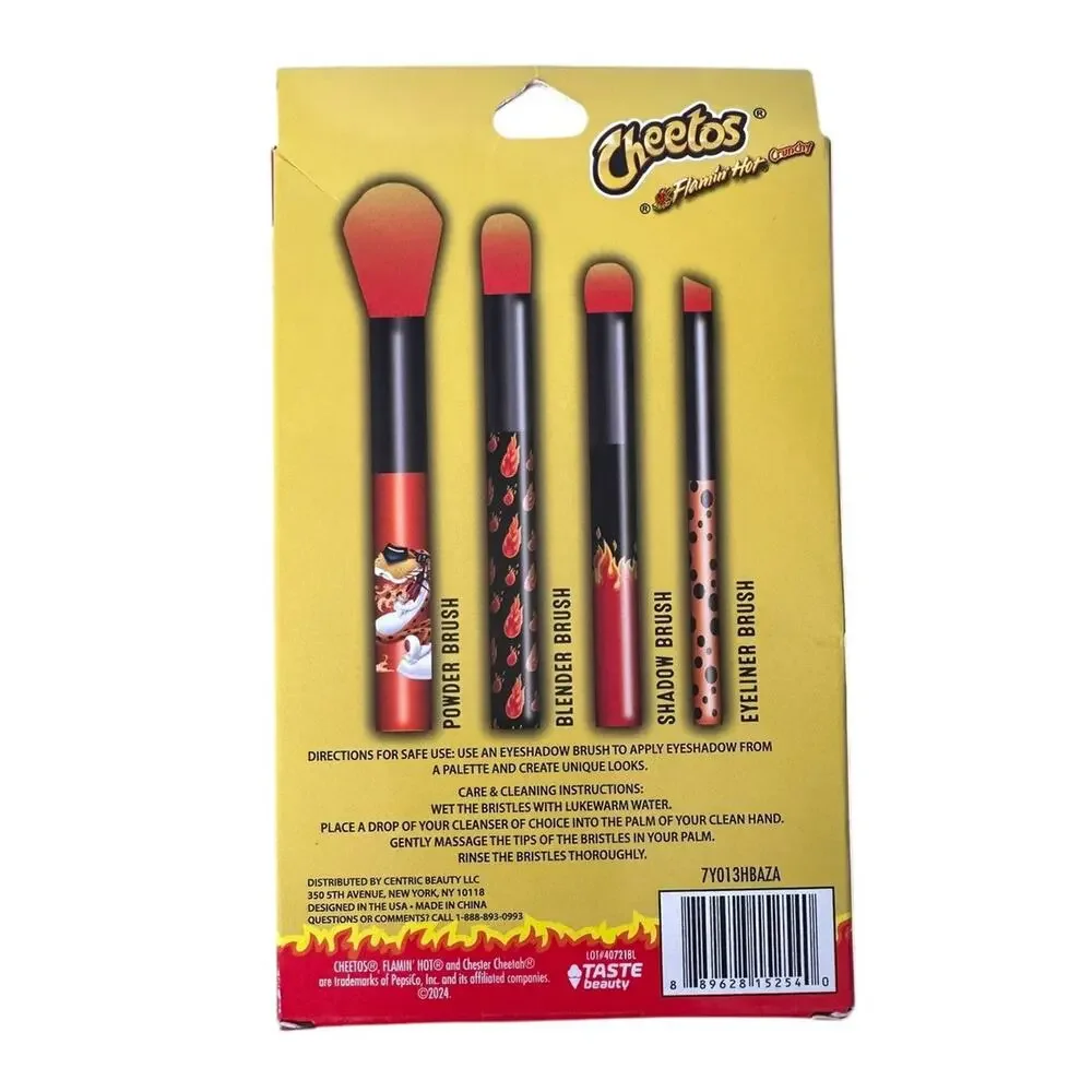 Cheetos Eyeshadow Palette Limited Edition Brush Set Flamin Hot Crunchy 12 Shades